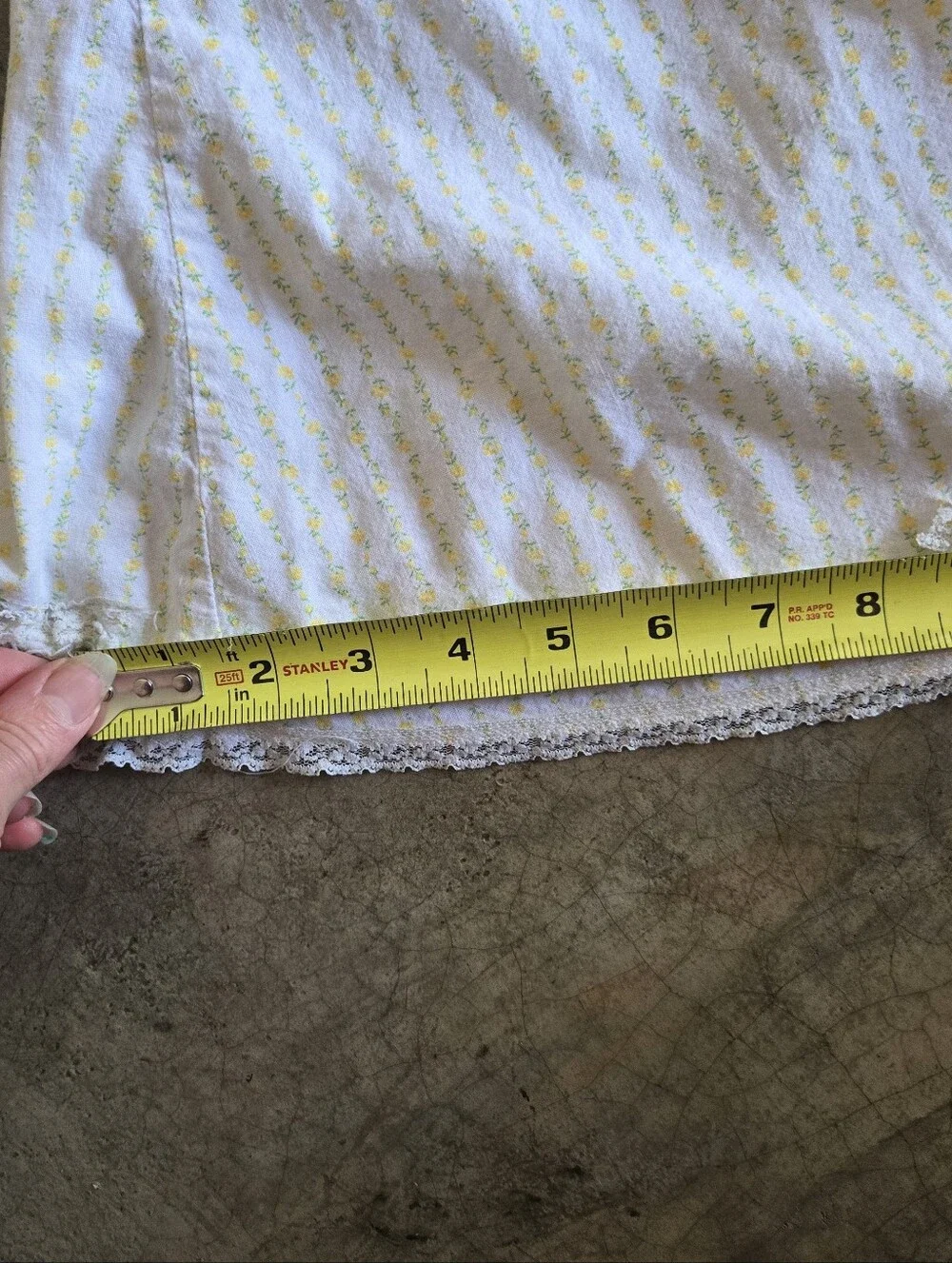 Vintage White and Yellow Girls' Nightgown with Peter Pan Collar